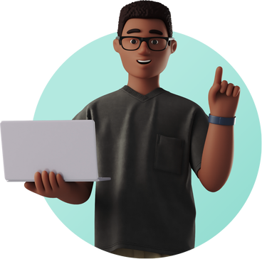 3d-business-man-with-laptop-showing-thumbs-up